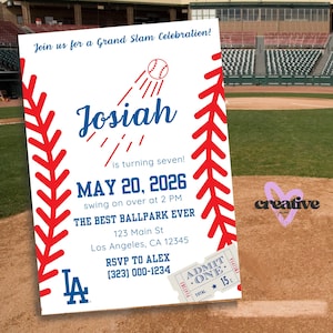 Dodgers Editable Invitation