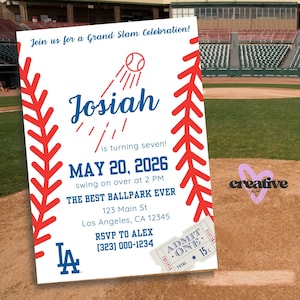 Invitación editable de los Dodgers