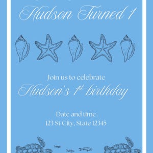 The Summer I Turned birthday invitation, Editable Canva template