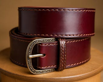 Handmade Men's Leather Matching Belt