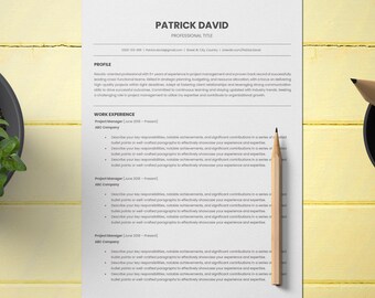 Modern Professional Resume Template – MS Word, Mac Pages, Google Docs