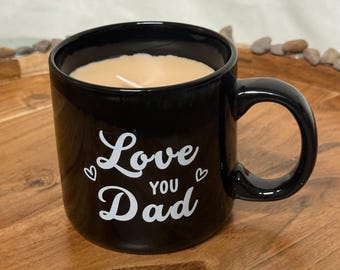 Love you Dad Smoke Element Scented Candle Mug. Handmade, Fragrance Candle.