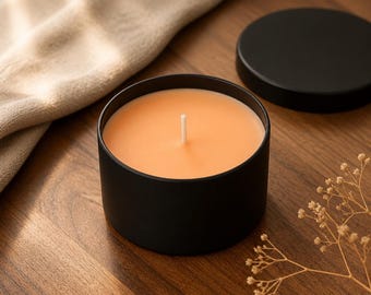 Orange Blossom Scented 8 oz Tin Candle. Hand Poured