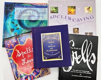Vintage Witchcraft Book Bundle - Magic Spells for Love, Home, Protection - Wicca Bookcase