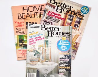 3 Vintage 80s 90s Magazines - Australian Interior Decor - Better Homes &Gardens, Home Beautiful