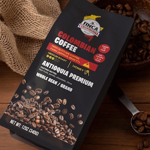 Colombian Coffee Antioquia Premium, Single-origin, Small Batch, High Altitude, Specialty Coffee. Freshly Harvested. 12oz