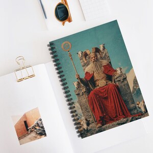 Cuaderno espiral con ilustraciones de cartas del tarot de estilo vintage, ilustraciones del tarot del Emperador, diario, regalo para él