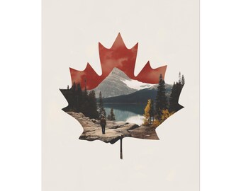 Canada Maple Leaf Printable Wall Art, Nature Landscape Digital Download
