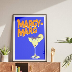 Vintage Cocktail Digitaldrucke Wandkunst | Retro Bauhaus Margarita Poster 1 von 3 | Maximalist, Eklektisches Home Decor | Trendy Druck Art Deco
