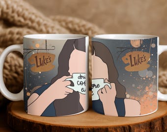 Gilmore Gire mug, Cozy Coffee Luke's Mug – Vintage Diner Style Cup for Coffee Lovers, Small Town Morning Vibes, Ceramic Gift for Her