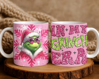 IN MY Grinch ERA  Coffee Cup, Funny Holiday Mug Gift, Xmas Hot Cocoa Cup, Custom Christmas Grinch Mug, Gift for friend, Merry Grinchmas