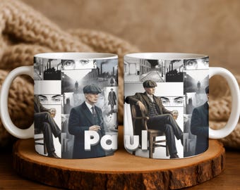 Personalized Peaky Tommy Shelby Mug · Custom ceramic cup, Vintage gangster aesthetic, Perfect gift for fans, coffee lovers & office decor