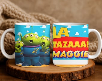 Personalized Custom Cartoon Space Adventure, Mug ‘La tazaaaaa’ Funny, Quote  Name Cup, Cute Gift for Fans & Coffee Lovers, Mug with fans