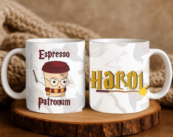 Personalized Mug for Potter Fans, wizard mug, magic coffee mug, custom name mug, Fantasy Gift for Magic Lovers, Wizarding world mugg