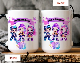 Personalized K‑Pop mug with name and age, Perfect gift for fans who love idols, Cute designs, Korean pop culture, Aesthetic coffee cups