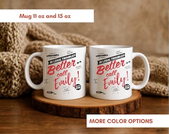 Personalized Better Call mug, Custom lawyer‑style cup, Funny gift for fans, Unique coffee mug for birthdays, Trending design