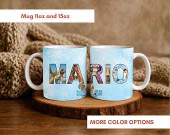 Personalized Ice Age mug, Custom animated movie cup, Cute kids birthday gift, fun cartoon coffee mug with name, Perfect for fans