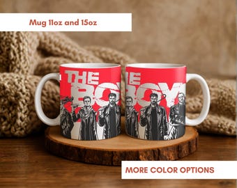 Personalized The Boys mug, bold superhero‑style design, perfect gift for fans who love edgy comics, action, and unique coffee cups