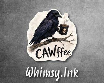 CAWffee Raven Coffee Decal | Funny Gothic Crow Sticker