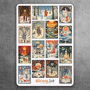 Antique Winter Wonderland Vinyl Sticker Sheet Great for Planners, Journaling, Scrapbooking, Bullet Journals, Etc