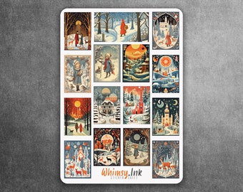 Antique Winter Wonderland Vinyl Sticker Sheet Great for Planners, Journaling, Scrapbooking, Bullet Journals, Etc