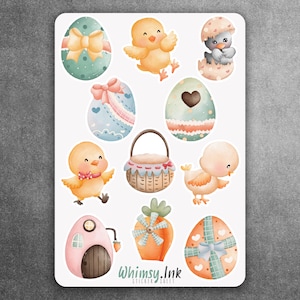 Osterei Küken Vinyl Sticker Bogen | Ideal für Planer, Journaling, Scrapbooking, Bullet Journals usw