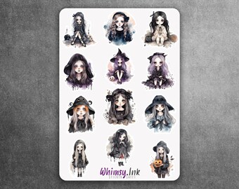 Gothic Dollies Vinyl Sticker sheet | Great for Planners, Journaling, Scrapbooking, Bullet Journals, Etc