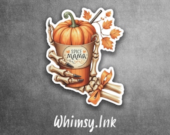 Pumpkin Spice Mama Wasserdichter Vinyl Aufkleber Aufkleber | Auto Aufkleber, Fenster Aufkleber, Laptop Aufkleber