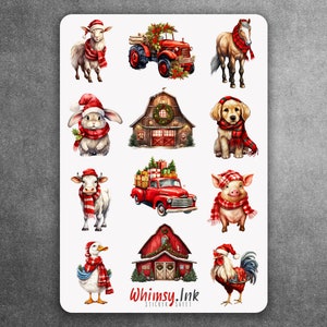 Holiday Farm Vinyl Sticker sheet | Great for Planners, Journaling, Scrapbooking, Bullet Journals, Etc