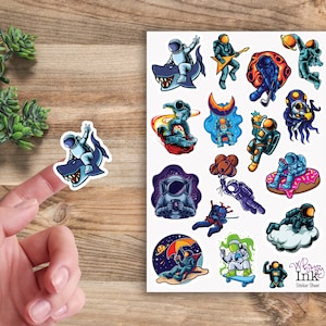 Astronaut Vinyl Sticker Bogen ideal für Planer, Journaling, Scrapbooking, Bullet Journals, etc