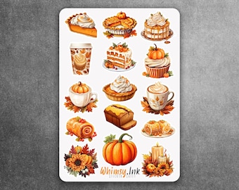 Pumpkin Spice Vinyl Sticker sheet | Great for Planners, Journaling, Scrapbooking, Bullet Journals, Etc