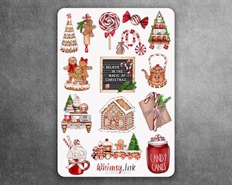 Sweetmas Vinyl Sticker Sheet Great for Planners, Journaling, Scrapbooking, Bullet Journals, Etc