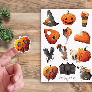 Creepy Autumn Vinyl Sticker sheet | Great for Planners, Journaling, Scrapbooking, Bullet Journals, Etc