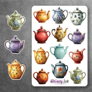 Stickervel theepot Ideaal voor planners, journaling, scrapbooking, bulletjournals, enz.