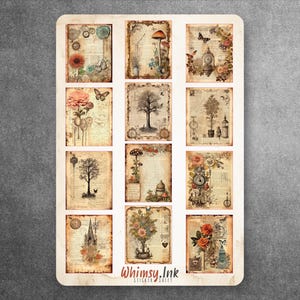 Vintage Journal Pages - Vinyl Sticker Sheet Great for Planners, Journaling, Scrapbooking, Bullet Journals, Etc