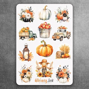 Herbst Kollektion Vinyl Sticker Bogen Ideal für Planer, Journaling, Scrapbooking, Bullet Journals, Etc