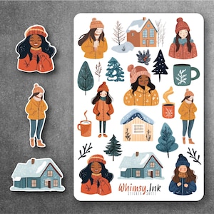 Adesivos de vinil "Whispering Winter" | Ótimo para agendas, diários, scrapbooks, bullet journals, etc.