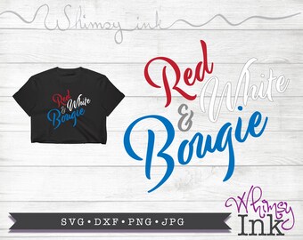 Red White and Bougie Fourth of July Design Cut File Svg, Jpg, Png DxF Digital File