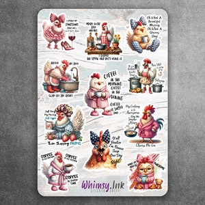 Lustiges Huhn Zitate Vinyl Sticker Blatt ideal für Planer, Journaling, Scrapbooking, Bullet Journals usw