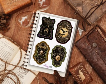 Apothecary Halloween Potion Bottle Labels Vinyl Sticker Sheet | Waterproof Stickers, Halloween Decor, Apothecary Labels