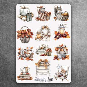 Zilveren herfstvinyl stickervel | Geweldig voor planners, journaling, scrapbooking, bulletjournals, enz.