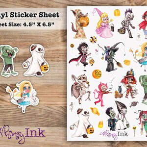 Halloween Trick or Treaters Vinyl Sticker Sheet | Great for Planners, Journaling, Scrapbooking, Bullet Journals, Etc