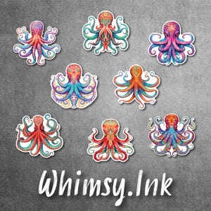 Watercolor Octopus Waterproof Vinyl Decal Sticker | Car Decal, Window Decal, Laptop Decal, Tumbler Decals