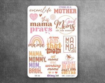 Mom Era Sticker Sheet: Funny and Cute Vinyl Decals (Waterproof, 4.5x6.5")
