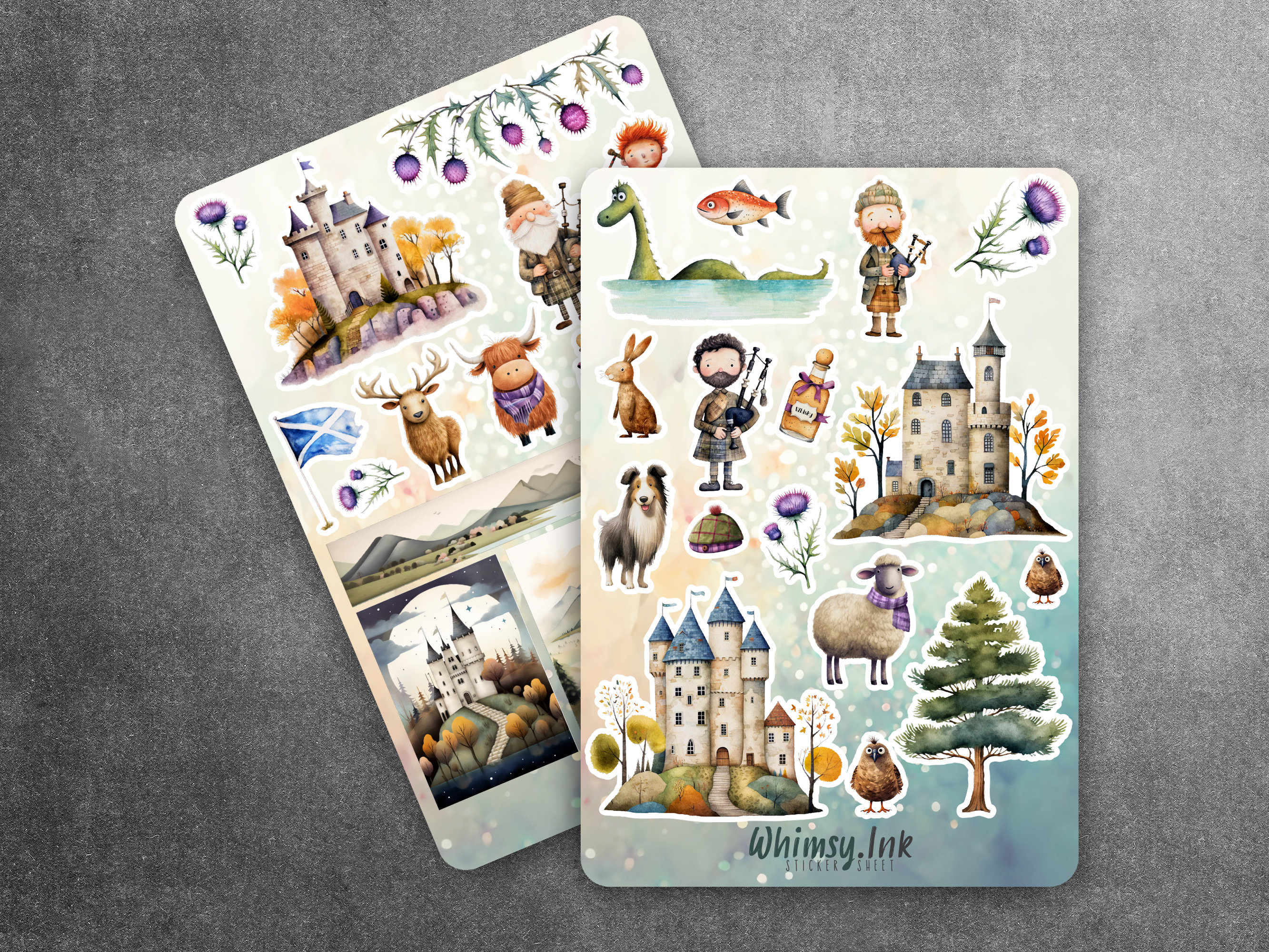 Scottish Highlands Vinyl Sticker Sheet Great for Planners, Journaling, Scrapbooking, Bullet Journals, Etc