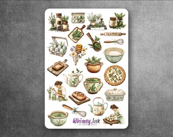 Herbal Kitchen Vinyl Sticker Sheet Great for Planners, Journaling, Scrapbooking, Bullet Journals, Etc