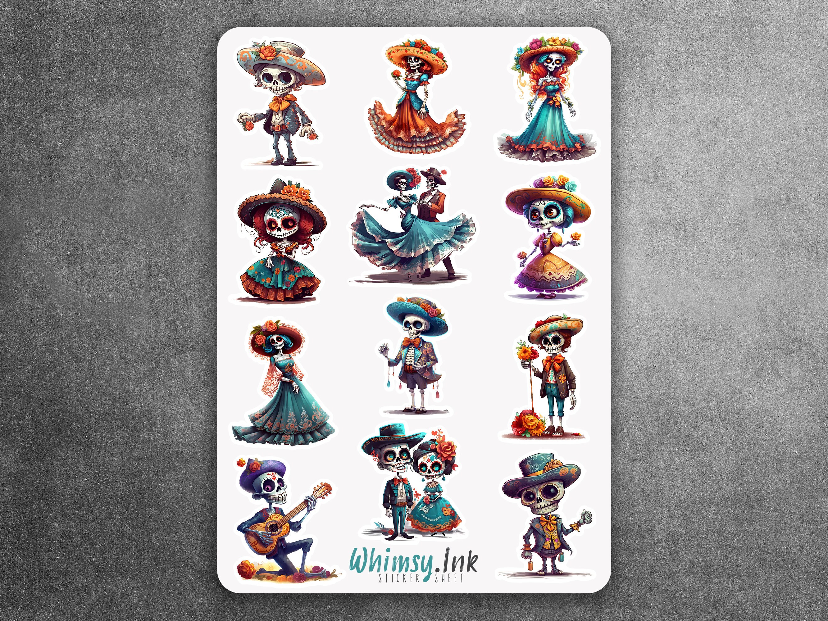 Dancing Skeletons Vinyl Sticker Sheet | Great for Planners, Journaling ...