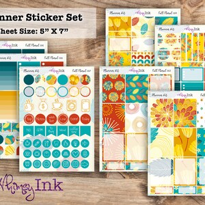 Fall Floral 7 Page Weekly Planner Kit -  Vinyl Sticker Sheet Set. | Stickers Sized to Fit Popular Planners |  Full set or A La Carte