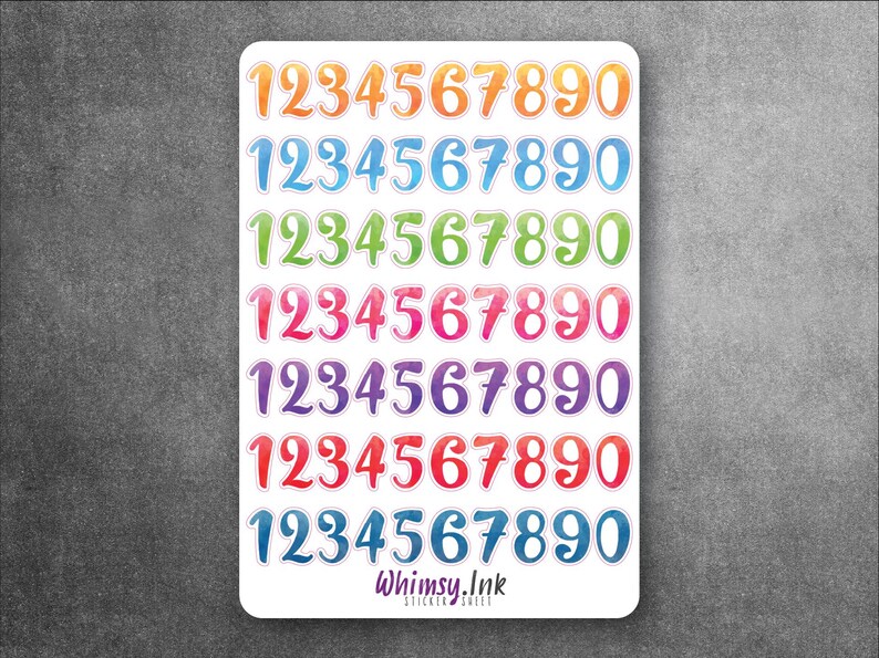 Happy Birthday Sentiments and Numbers Sticker Sheet Great for Greeting ...