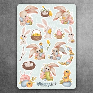 Oster Peeps Vinyl Sticker Bogen | Ideal für Planer, Journaling, Scrapbooking, Bullet Journals usw